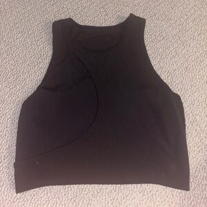 Lululemon Black High-Neck Athletic Tank Top Cropped Women’s 4